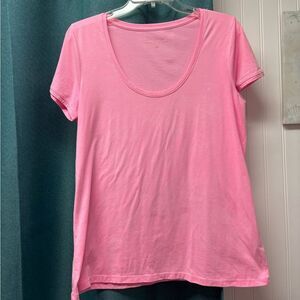 Lilly Pulitzer Short Sleeve Pink Top Round Neckline Size Large